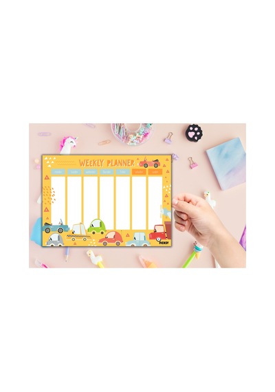 Çocuk Haftalık Planlayıcı - A4 - 30 Yaprak - Öğrenci Planlayıcı - Okul Planlayıcı - Ders Programı - 0540 Çok Renkli