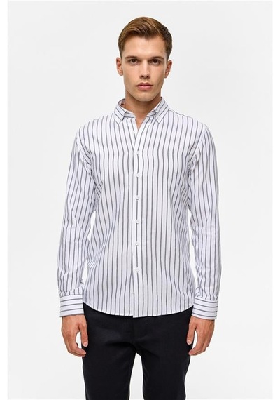 Süvari Siyah Slim Düğmeli Yaka Düz Cepsiz Casual Gömlek Gm2025500487-s09 Siyah