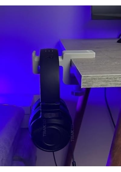 Premium Beyaz Masa Kenarı Kulaklık Standı Shadow Edition V6 Yeni Versiyon Kaydırmaz Keçeli, Ergonomik Ve Güçlendirilmiş