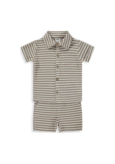 Civil Baby Çizgili 6-18 Ay Takım - Kahverengi