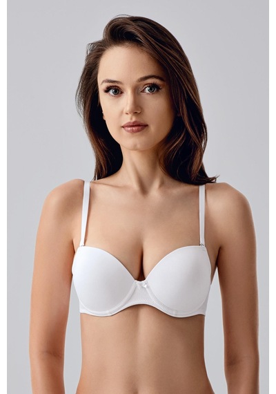 New Bra Kadın B Kap Desteksiz Basic Saten Görünümlü Sütyen Ekru 7025 Ekru