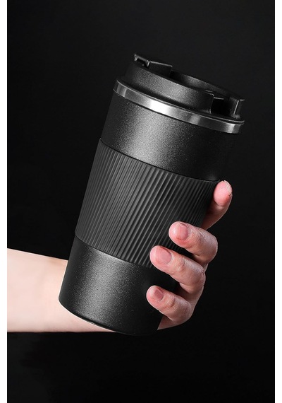 304 L Kilitli Çelik Mat Siyah 510 Ml Kahve Termos Mug Cin405sy Çok Renkli