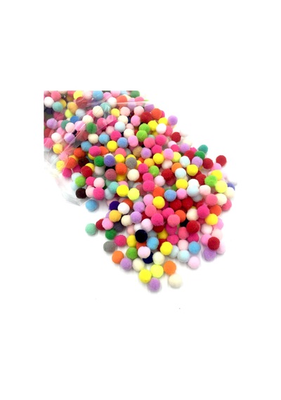 100 Adet. Ponpon. 10 Mm Renkli Ponpon. Peluş Ponpon. Minik Ponpon