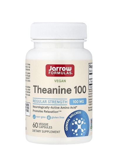 Jarrow Formulas, Vegan Theanine 100, 100 Mg, 60 Veggie Caps