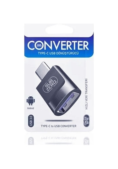 Subzero Type-C Dönüştürcü, Type-C USB Otg Çevirici USB 3.0 Hızlı Transfer | Metal