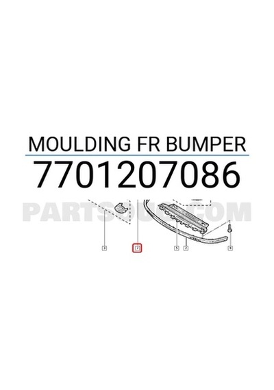Renault Clio 2001-2005 Ön Tampon Bandı Orta Oem No: 7701207086