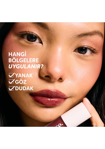 Allık Ruj Göz Farı Glow Tint Bold Burgundy Nemlendirici Makyaj Bordo Hyaluronik Asit Peptit