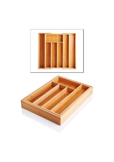 Deconox 7 Bölmeli Bambu Kaşıklık Antibakteriel Çekmece İçi Düzenleyici Organizer Sku: Smg8690010528810 Abanoz