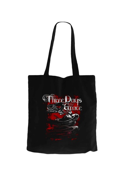 Three Days Grace Food Chain Siyah Fermuarlı Bez Çanta Gabardin