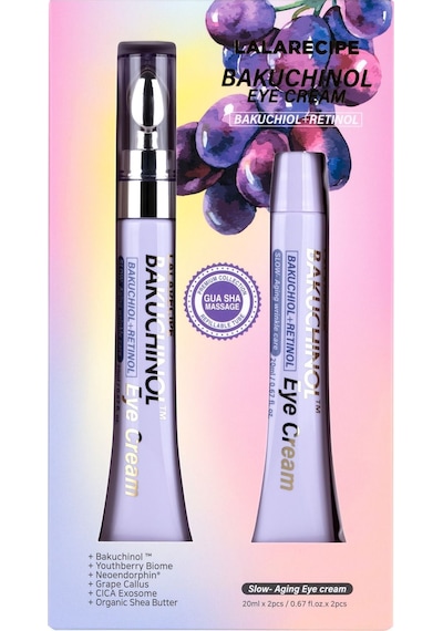 Lalarecipe Retinol Bakuchiol Göz Kremi 1+1 Set LALARECIPE Bakuchinol Eye Cream 20ml x 2 Set