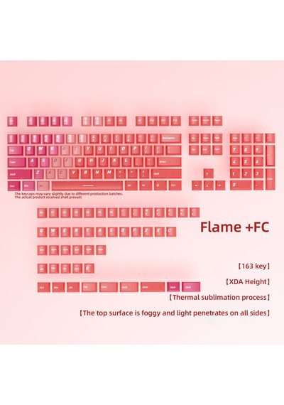 Mekanik Klavye Keycaps Rgb Şeffaf Gaming Pbt Tuş Takımı Kırmızı