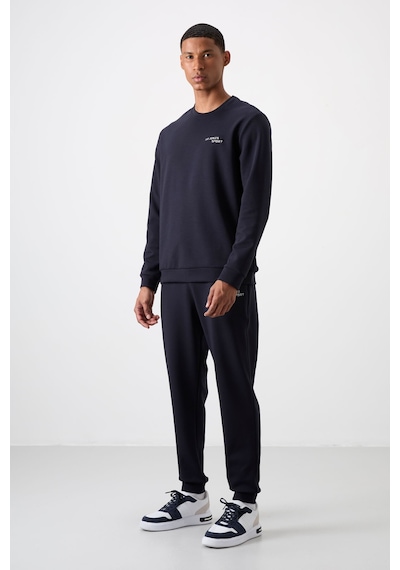 Tommy Life Lacivert Pamuklu Kalın Yumuşak Dokulu Comfort Fit Nakışlı Erkek Eşofman Takım - 85254 Lacivert