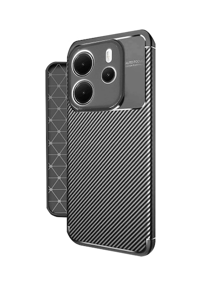 Xiaomi Redmi Note 14 4g Uyumlu Kılıf Auto Focus Karbon Kapak - Siyah
