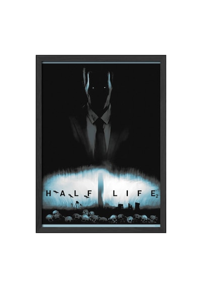 Half Life Siyah Ahşap Çerçeveli Poster, Dekoratif Oyun Duvar Tablosu