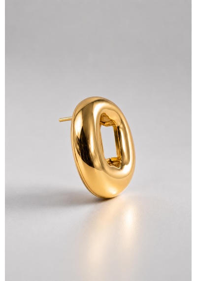 Gold Hollow Form Küpe Açık Gold
