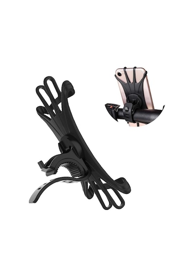 Bisiklet Telefon Tutucu Bike Holder Esnek 4.5-6 İnç Destekler Siyah