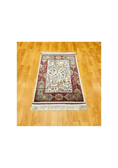 Hayat Ağacı Desenli 90 X150 Cm İpek Halı Bordo