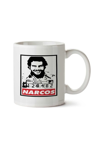 Narcos Yazı İki Tarafı Baskılı Kupa Bardak Çok Renkli