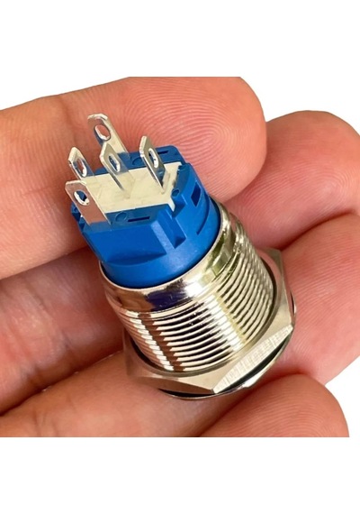 E1 19mm Metal Buton Kalıcılı 12-24v Kırmızı Led Işıklı 1no/1nc
