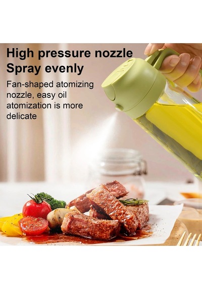 2 İn 1 Yağdanlık Yağ Püskürtme Şişesi Airfryer Zeytinyağı Şişesi Mutfak Pişirme Yağ Şişesi Bej Diğer