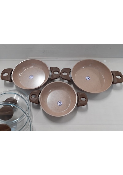 Gülsan Safran Granit Sahan Set Cam Kapaklı