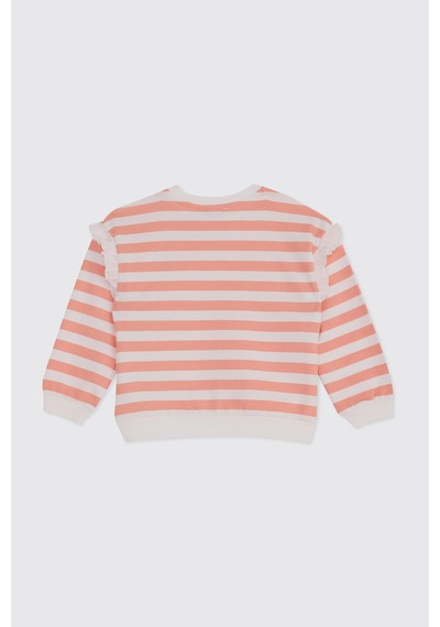 Panço Kız Bebek Baskı Detaylı Ekru Sweatshirt Krem 2421GB08045