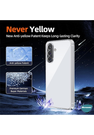 Microsonic Samsung Galaxy Uyumlu S25 Fe Kılıf Transparent Soft Şeffaf -