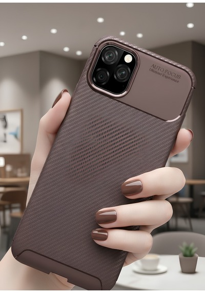 Apple Uyumlu iPhone 11 Pro Kılıf Kamera Korumalı Darbe Emici Karbon Fiber Desenli Kapak