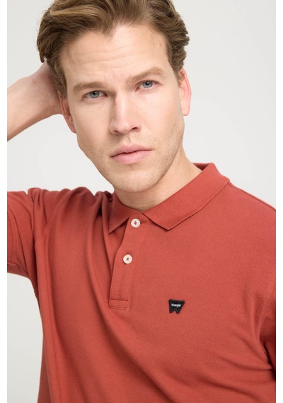 Wrangler Basic Kiremit Erkek Polo Yaka T-shirt W7d5k4xx2t222 Brick-w7d5k4xx2t222