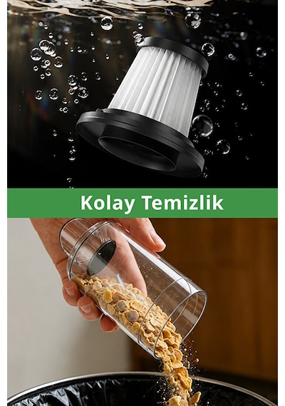 Kiwi KVC-4036 Şarjlı El Süpürgesi | BLDC Motor & 3 Kademe & 17000 Pa & 7 Başlık