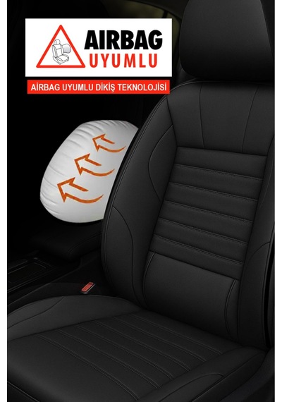 Stone Deri Oto Koltuk Kılıfı Siyah Renault Fluence-megan1-2-3-clio-symbol-tailant-toros Uyumlu