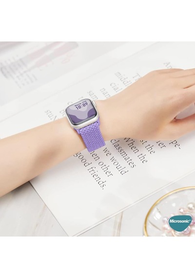 Apple Watch Series 9 41mm Kordon Knitted Fabric Loop Apple Watch Series 9 41mm İle Uyumlu Kordon, Akıllı Saat Kayışı Çok Renkli