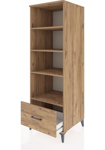 Kronos Dolap 4 Raflı Tek Çekmeceli 60x59x182 Çam-çam Atlas Çam