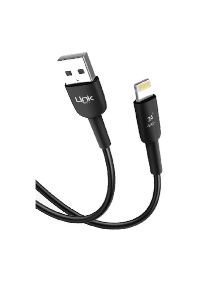 Linktech K601 Safe Usb - İph Lightning 3a Data Ve Şarj Kablosu 1mt Siyah -