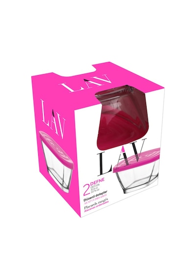 Lav Defne Cam Saklama Kabı 2'li Küçük Boy 315 ml Kare Pembe Plastik Kapaklı (Kahvaltılık ) Lav Defne Cam Saklama Kabı 2'li Küçük Boy 315 ml Kare Pembe Plastik Kapaklı (Kahvaltılık )