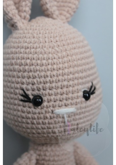 Aleylife Amigurumi Organik Tavşan Uyku- Oyun Arkadaşıaçık Pembe