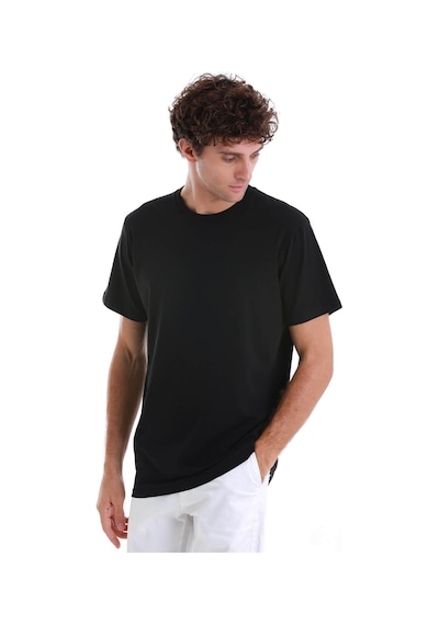 Hatemoğlu Siyah Regular Fit Düz Pamuklu Bisiklet Yaka Triko Tişört 35102024c015 002 Siyah
