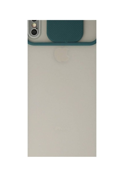 Apple iPhone Uyumlu Xs Max Kılıf Palm Buzlu Kamera Sürgülü Silikon - Yeşil Evimdeyokyok