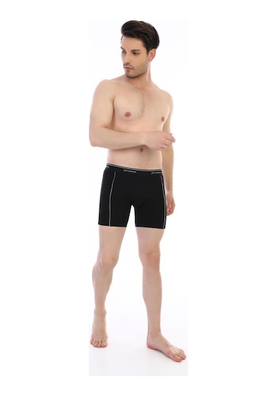 Çift Kaplan Erkek Elastanlı Biyeli Boxer 855 Siyah