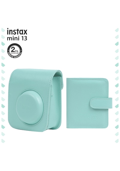 Instax Mini 13 Uyumlu Yeşil Deri Çanta Ve Albüm Set