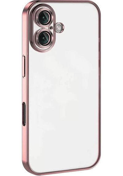 Apple Uyumlu iPhone 16 Kılıf Razer Lensli Silikon - Pembe -