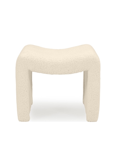 Tokyo Peluş Oval Puf Krem Krem