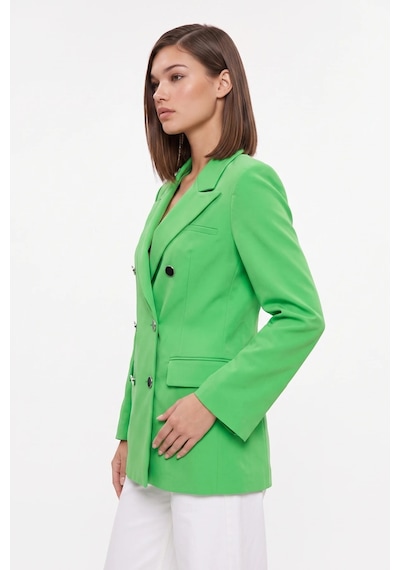 CEMO Yeşil Çift Düğmeli Kruvaze Blazer Ceket Fıstık Yeşili