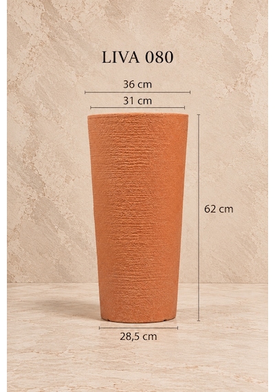 Bostann Dekoratif Saksı - Lıva 080 - 50l - Kahverengi