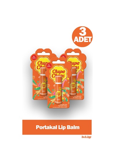 Chupa Chups Dudak Bakım Kremi 3.2 Gr - Portakal 3 Adet