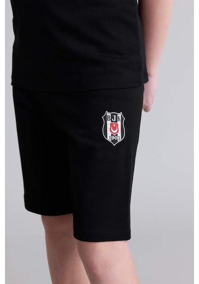 Defacto Beşiktaş Tişört Şort Pijama Takımı Erkek Çocuk H7342a826hsbk81 Siyah-bk81