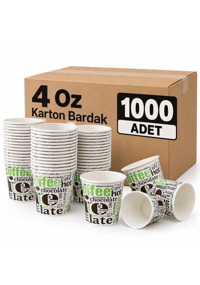 4 Oz Karton Bardak 1000 Adet Tek Kullanımlık Kağıt Bardak Kahve Çay Türk Kahvesi Bardağı