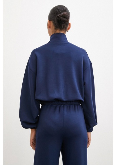 Never More Fermuarlı Sweatshirt Lacivert