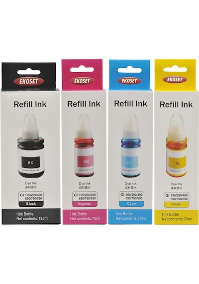 Ekoset Canon G1410 G2410 G3410 G4410 Uyumlu Mürekkep 4 Renk
