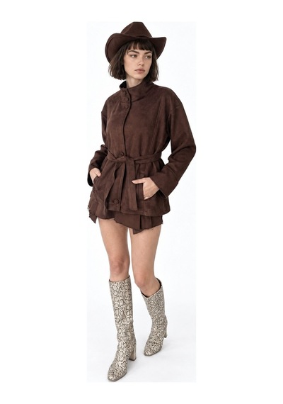 Hiccup Pucka Kadın Dar Kesim Ceket Kahverengi
